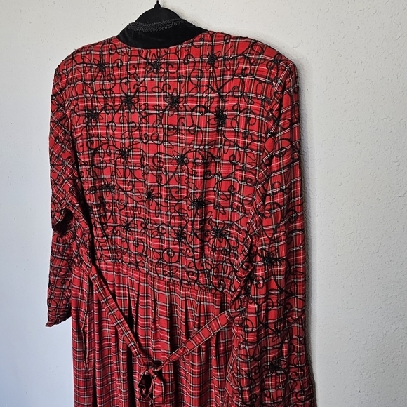 Country Wear Clothing Company Red Black Vintage 90s Plaid Embroidered‎ Size 20W - Picture 9 of 14